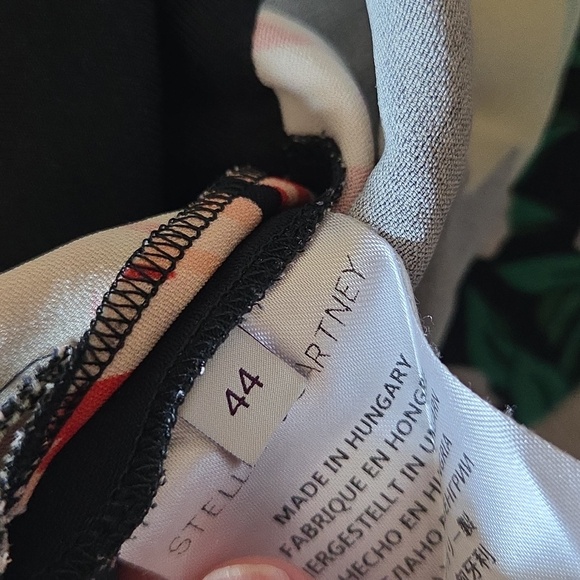 Stella McCartney Black Floral Colorblock Sleeveless Wrap Dress size 44 - Picture 7 of 7